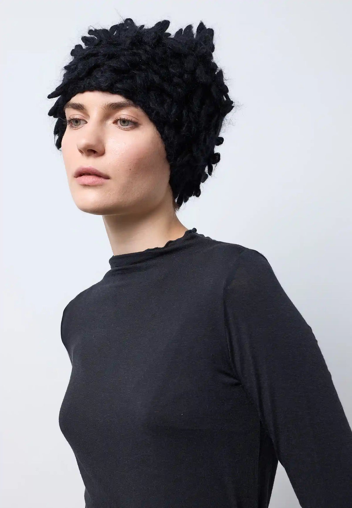 Cuffia punto pelliccia — ARDESIA