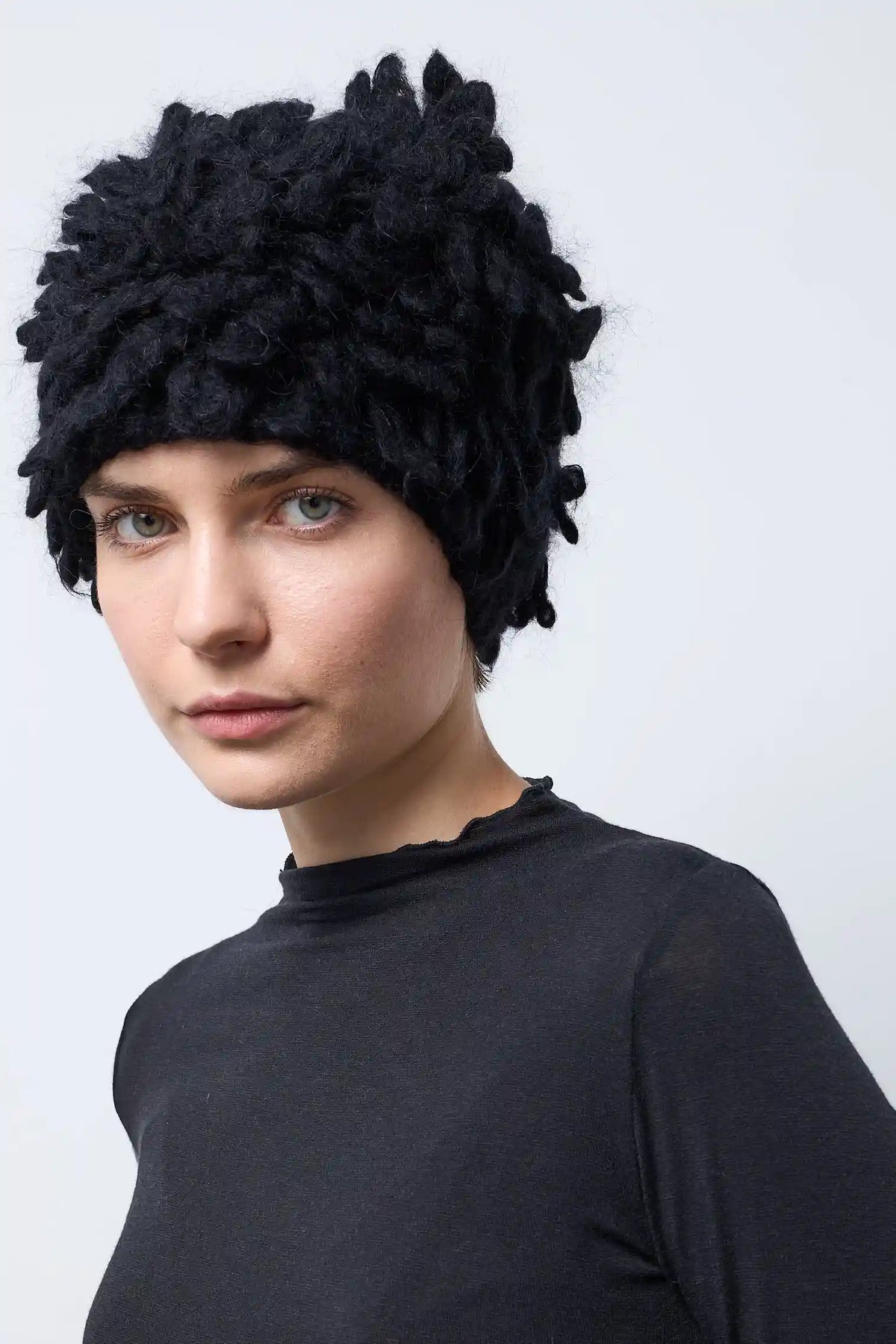 Cuffia punto pelliccia — ARDESIA