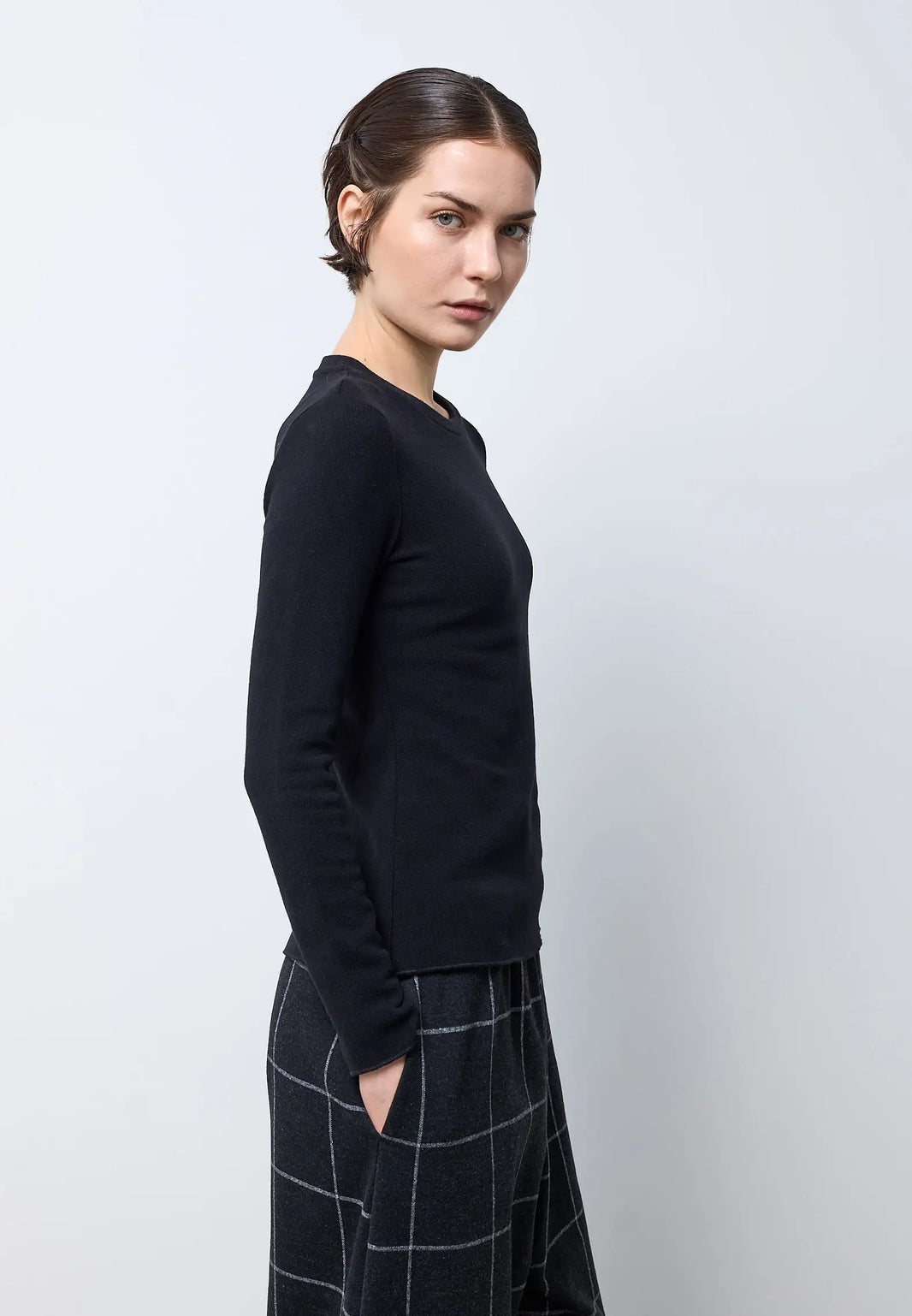 Maglia regular girocollo in caldo cotone