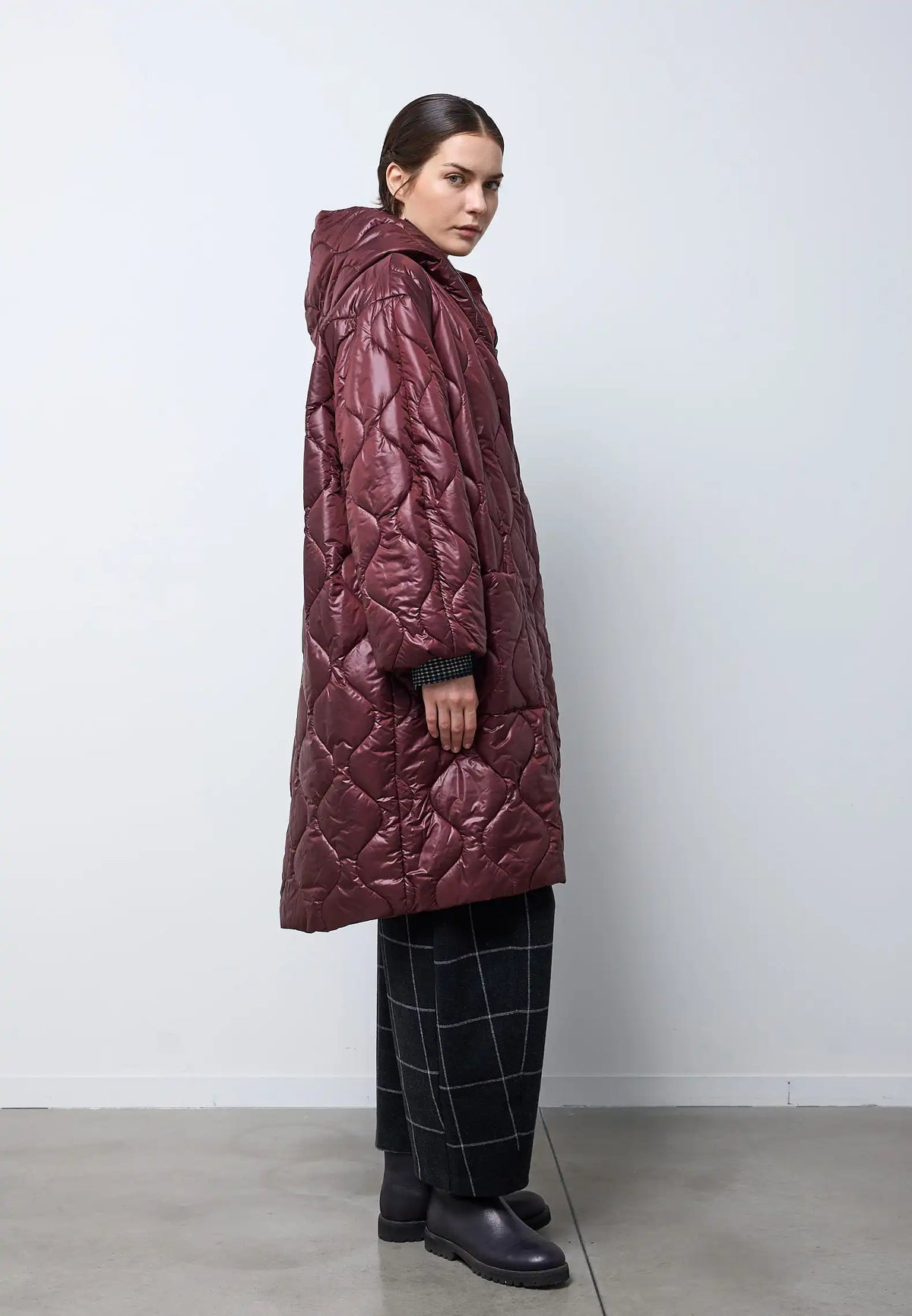 Cappotto imbottito trapunta cipolla con zip — ROSSO
