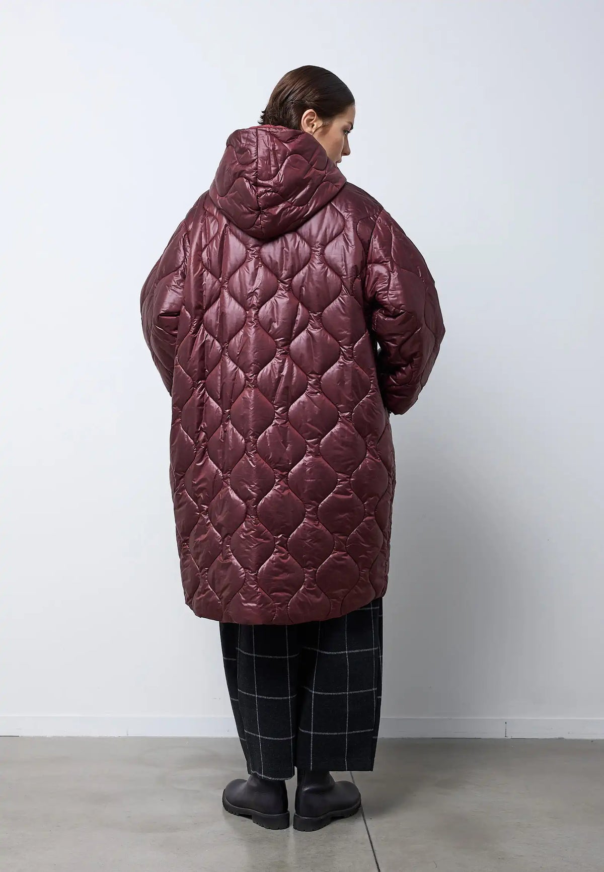 Cappotto imbottito trapunta cipolla con zip — ROSSO