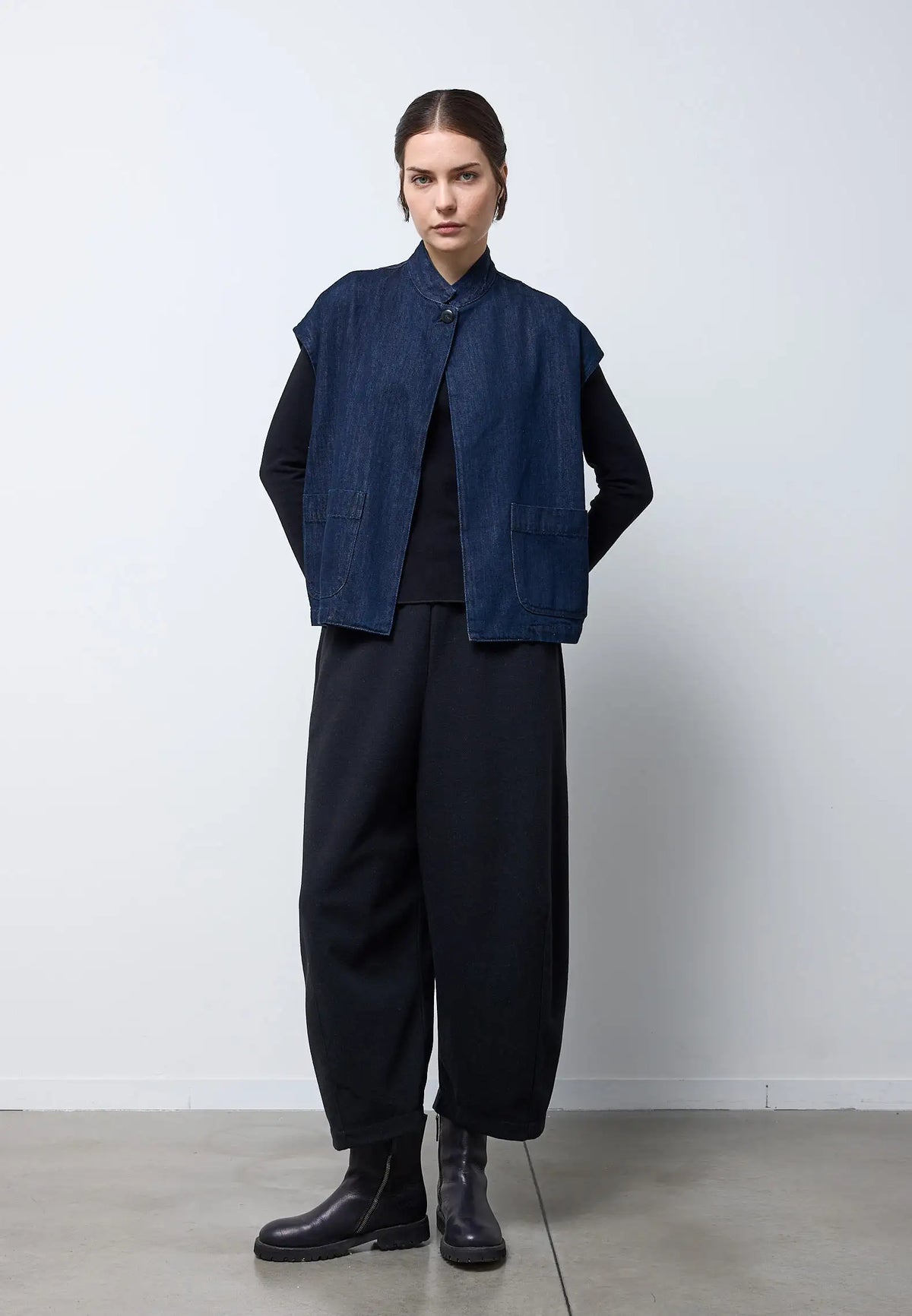 Gilet denim collo guru — INDACO
