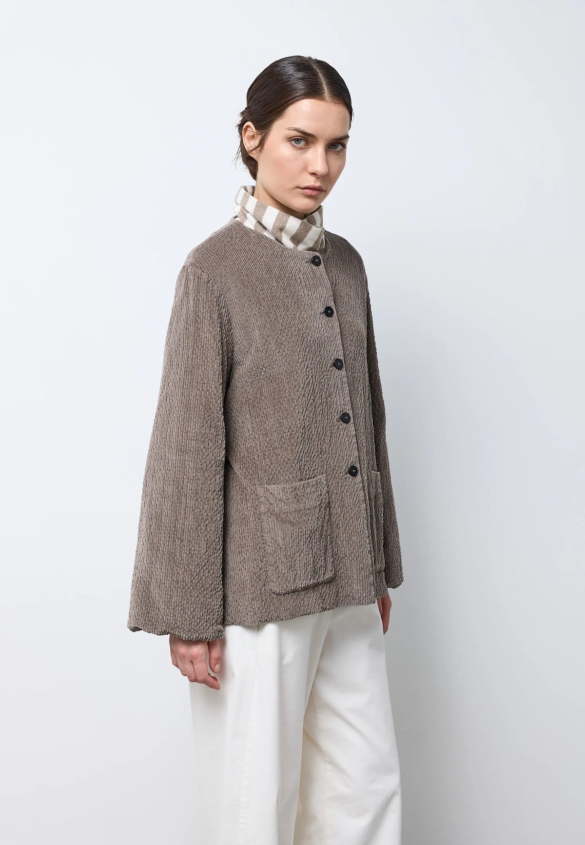 Giacca girocollo con tasche — TWIG