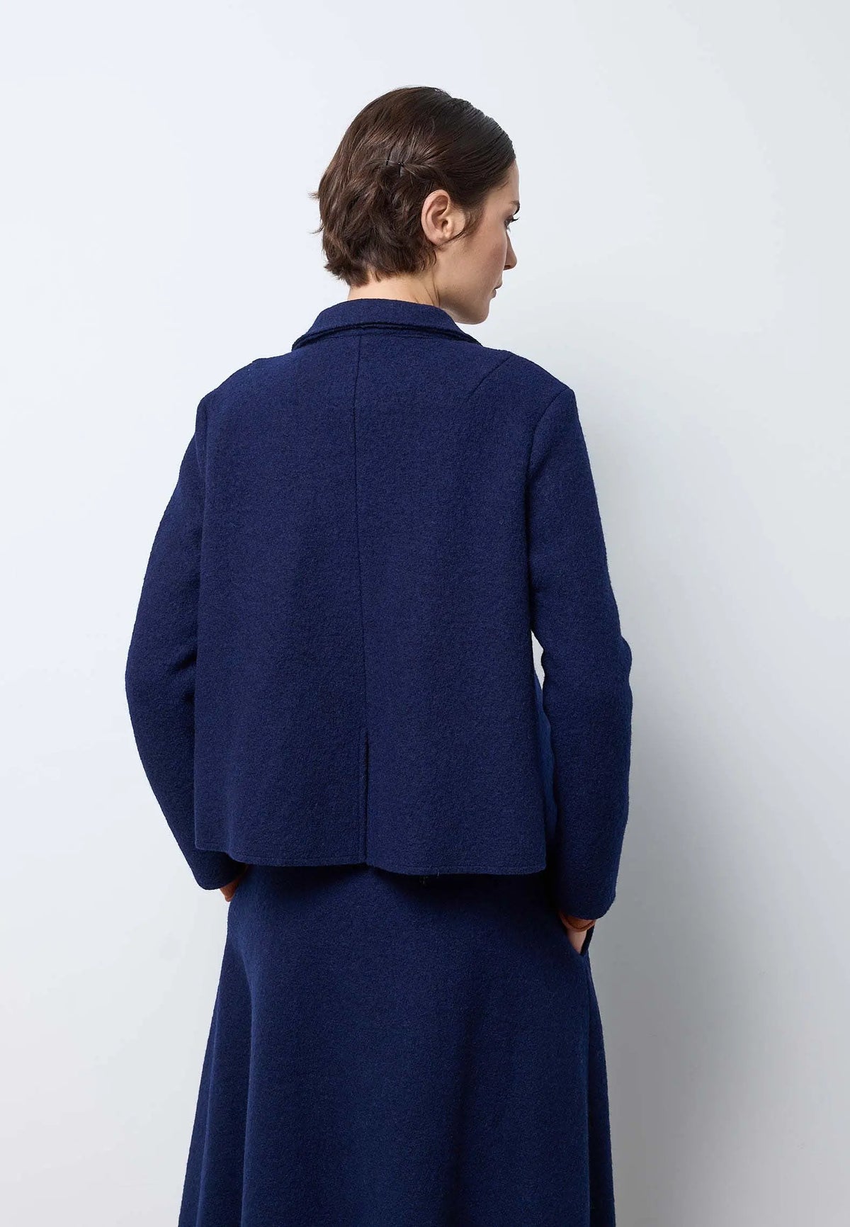 Giacca lana cotta con ricamo — NAVY