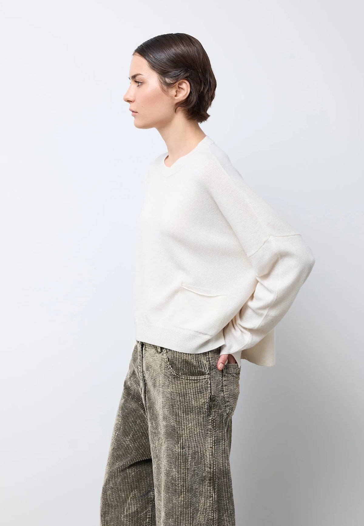 Maglia con tasca — NATURALE