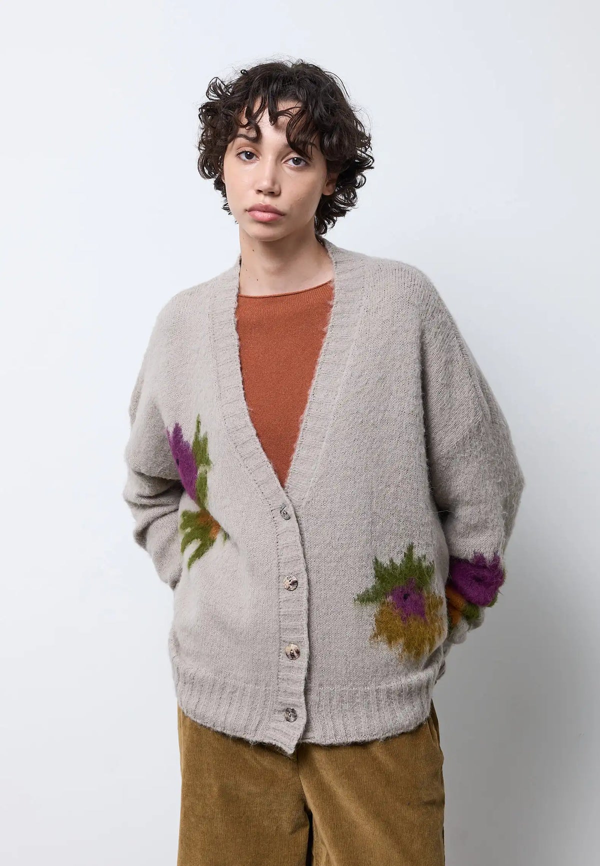 Cardigan fiore — ALMOND