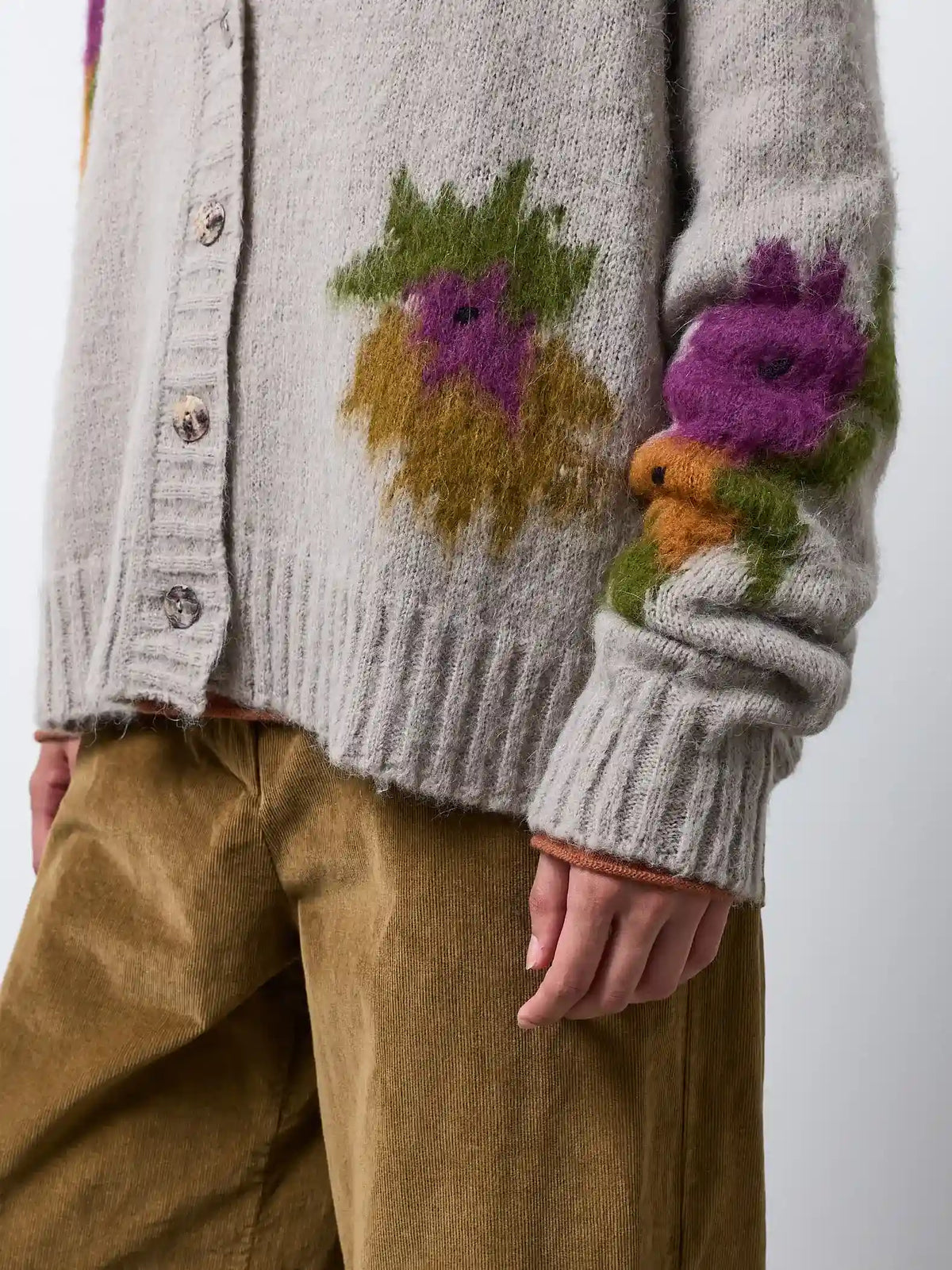 Cardigan fiore — ALMOND