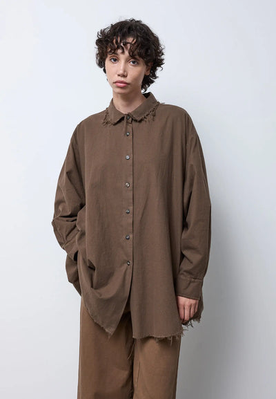Camicia over manica lunga — TABACCO