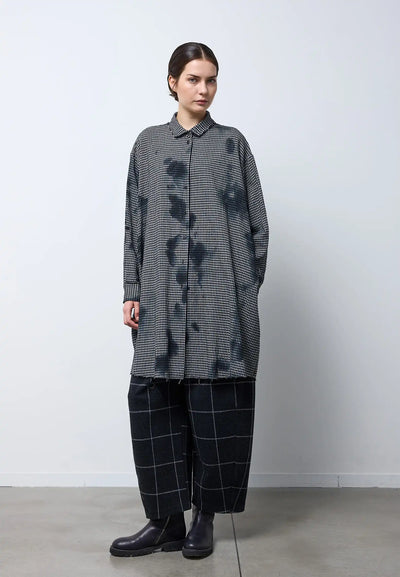 Camicia lunga over manica lunga — NERO