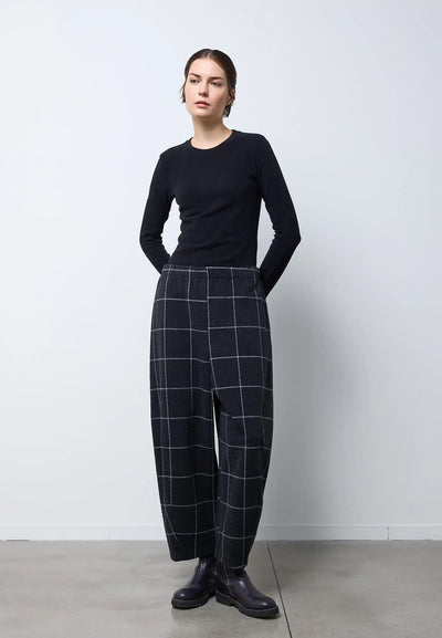 Pantalone easy con pinces sul fondo — BRUSH CHECK