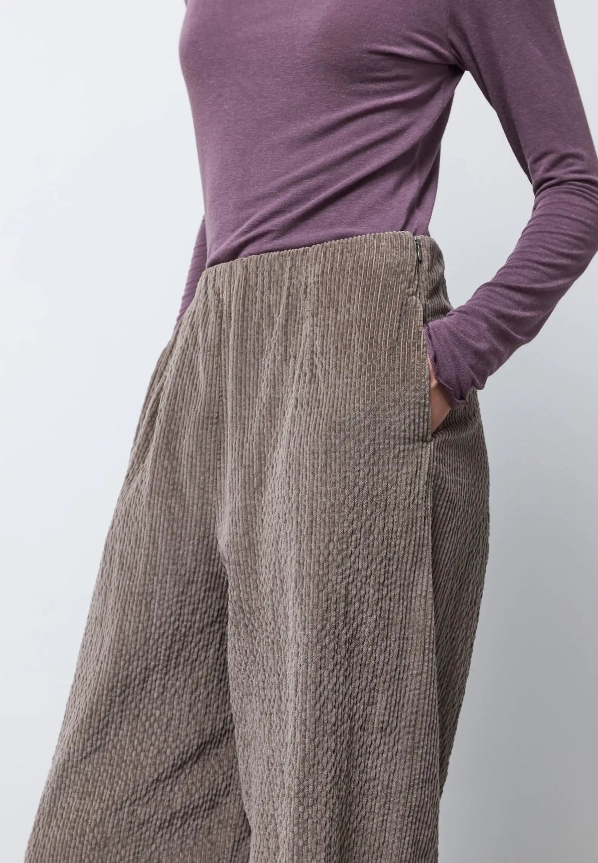 Pantalone largo con elastico in vita — TWIG