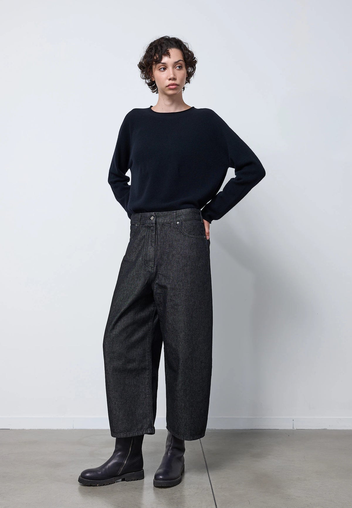 Pantalone denim boyfriend — NERO