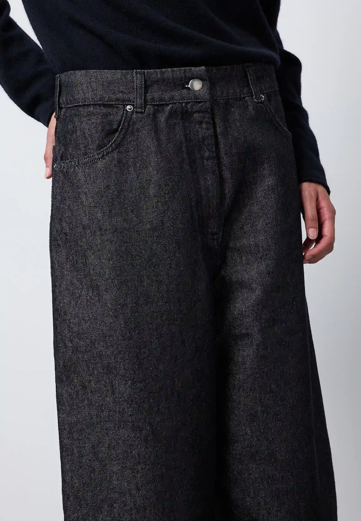 Pantalone denim boyfriend — NERO