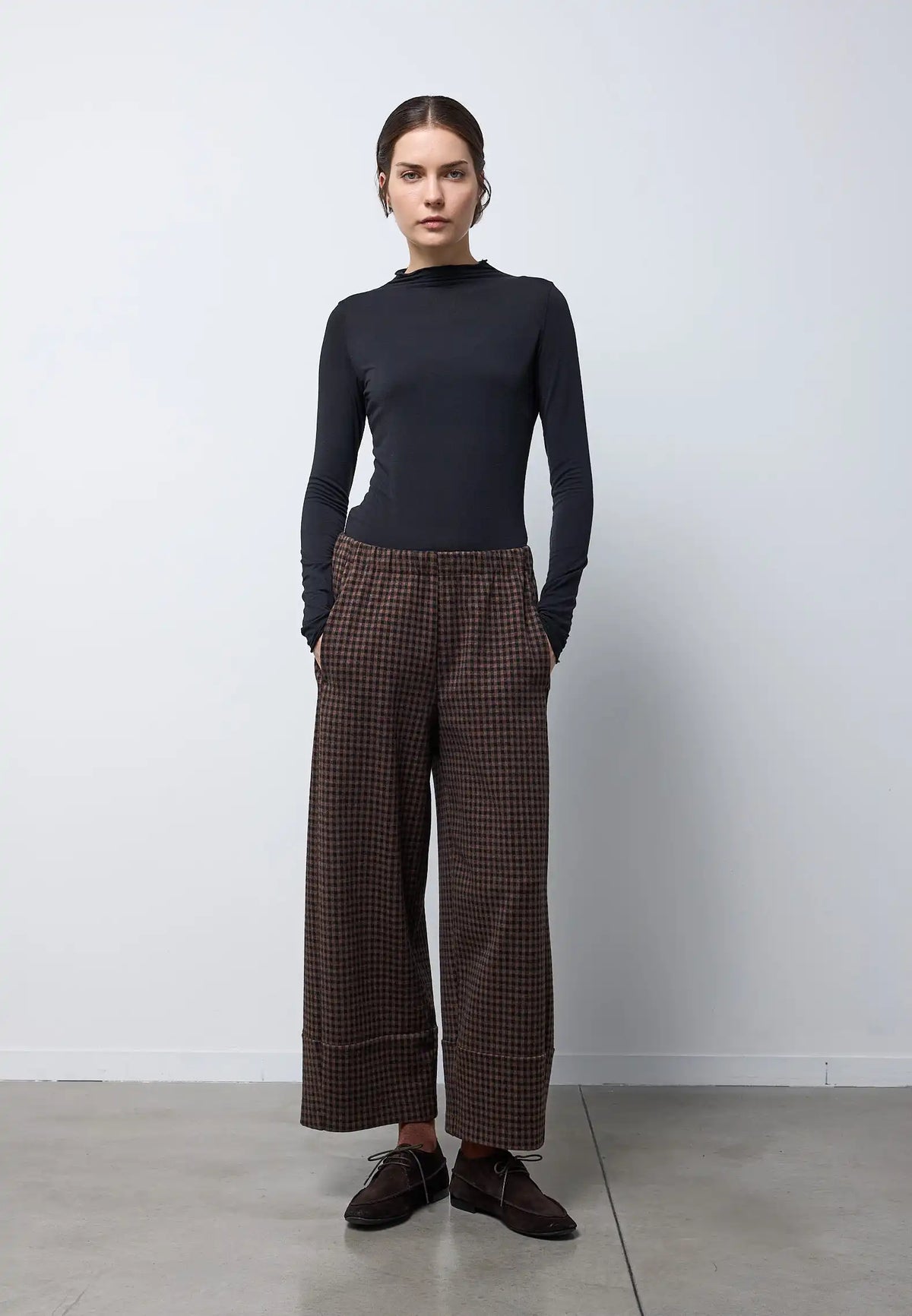 Pantalone tagli fondo con elastico in vita — BRUSH VICHY