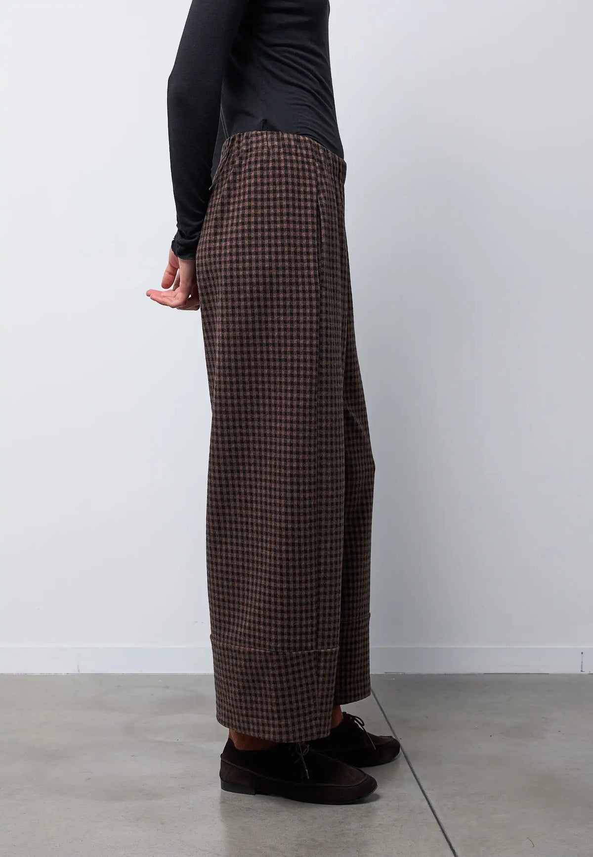 Pantalone tagli fondo con elastico in vita — BRUSH VICHY