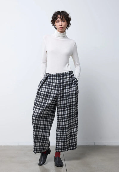 Pantalone barrel con pieghe — IVORY