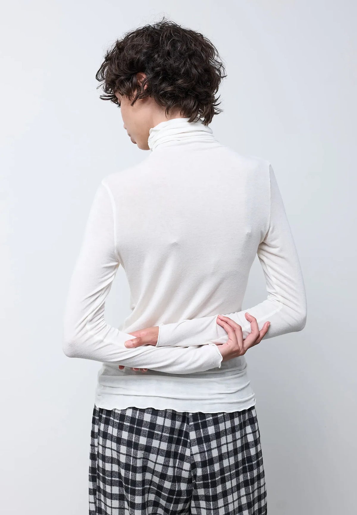 Maglia collo alto manica lunga — IVORY