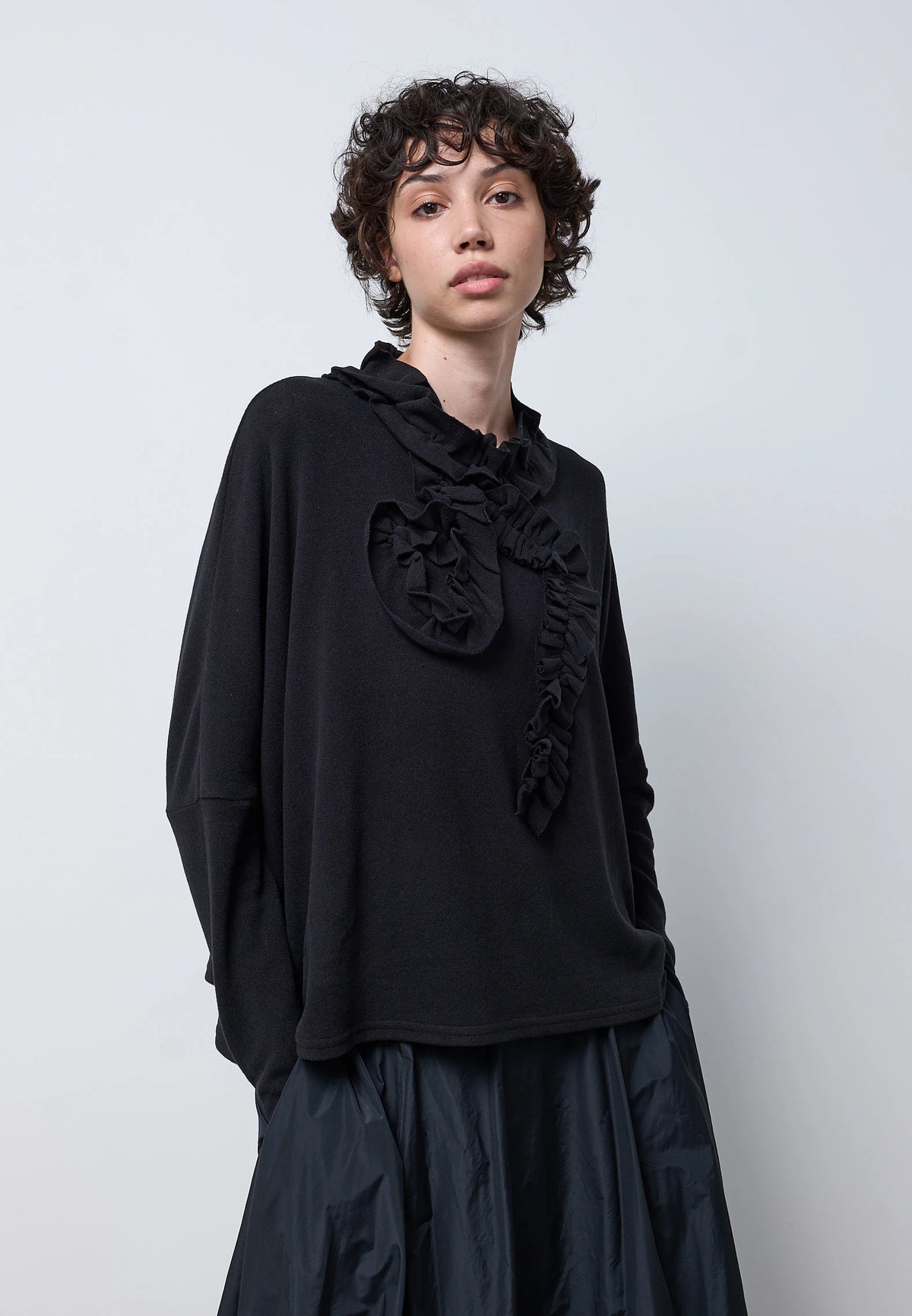 Pullover ruches — NERO