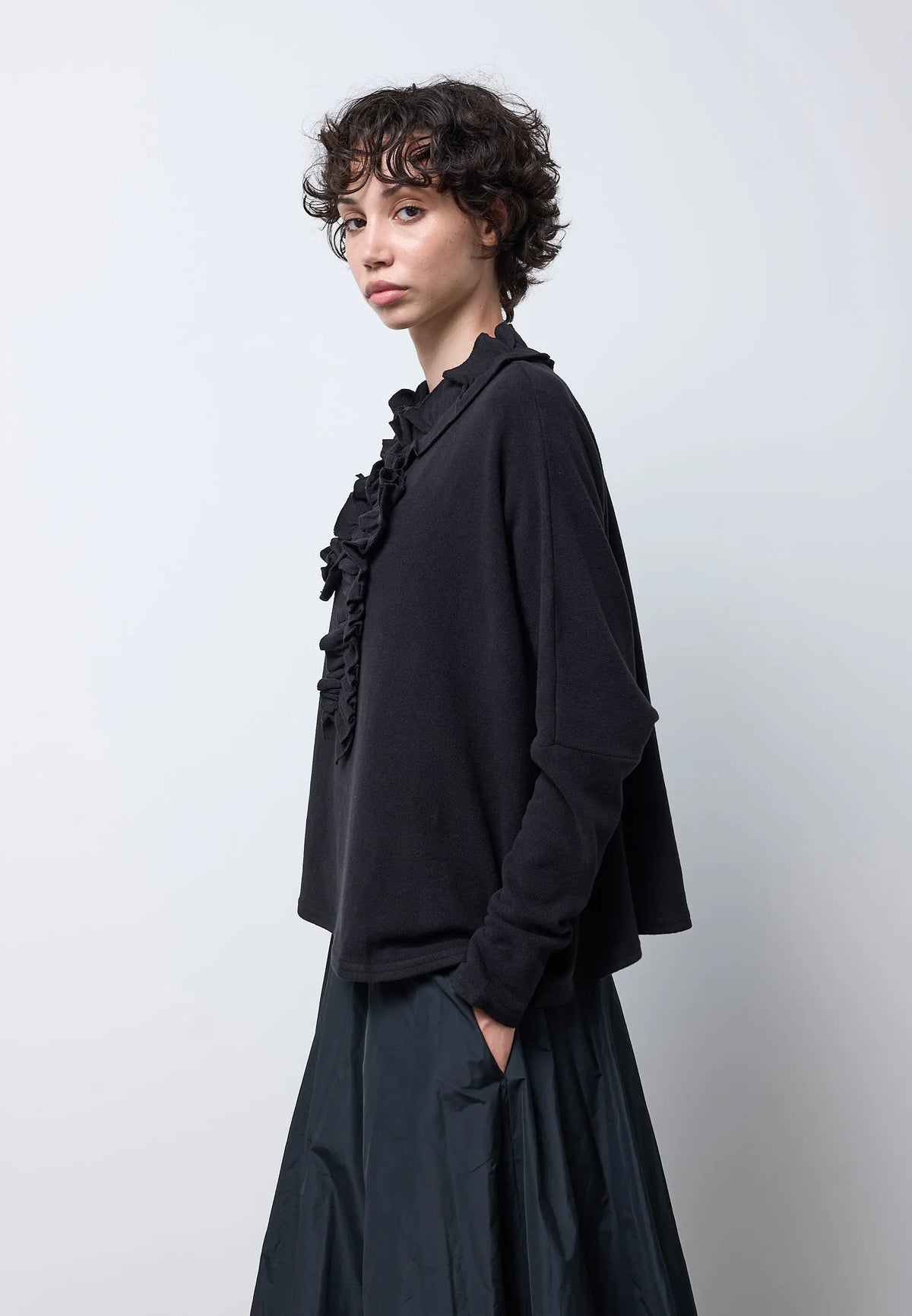 Pullover ruches — NERO