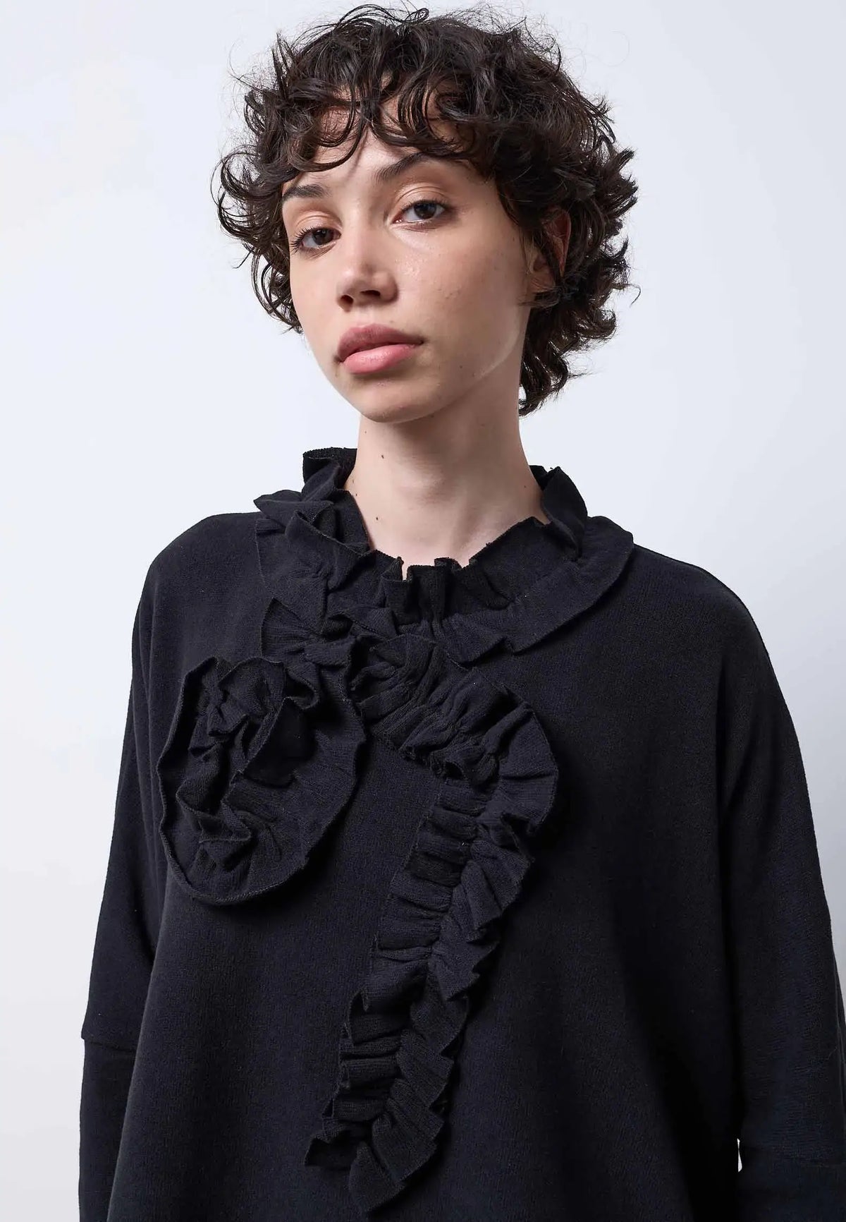 Pullover ruches — NERO