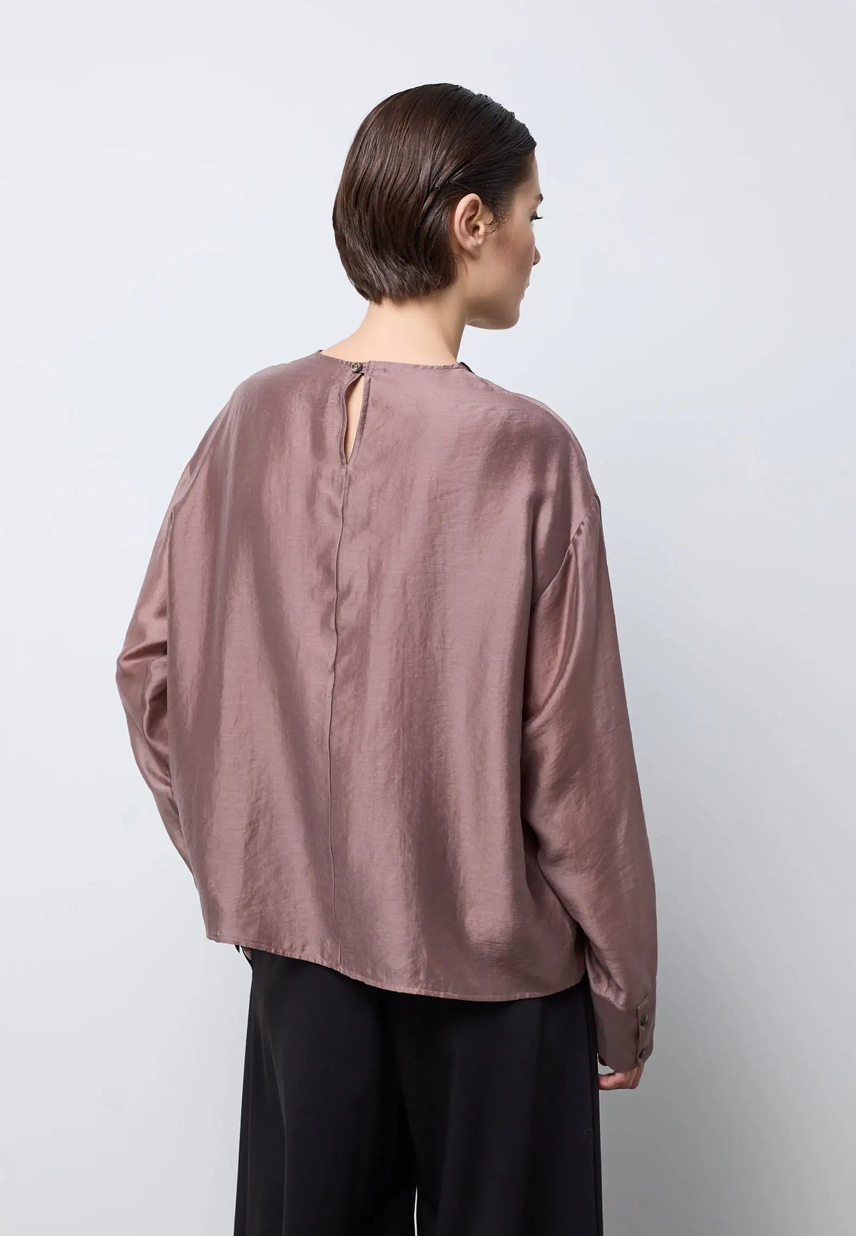 Camicia drappeggio davanti — MAUVE