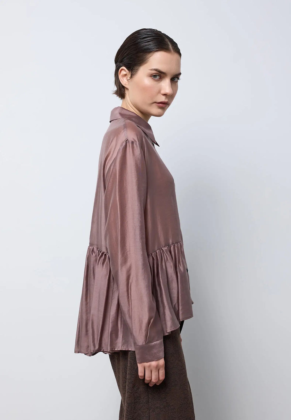 Camicia balze laterali — MAUVE
