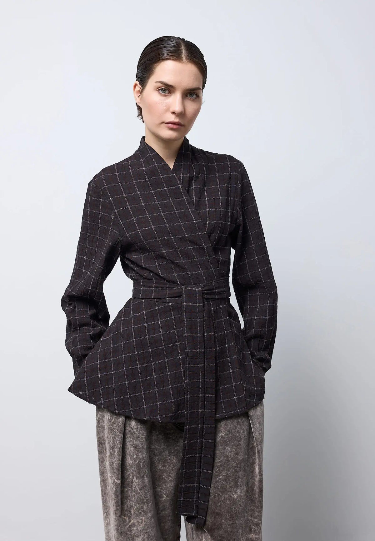 Tie-waist blouse