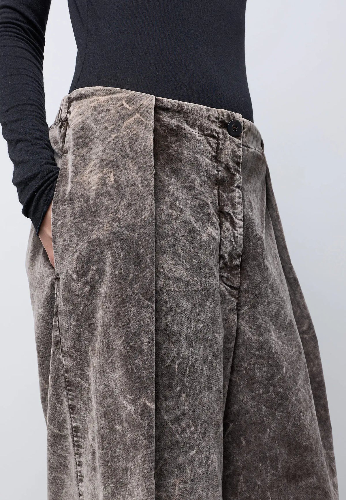 Pantalone barrel con pieghe — MAUVE